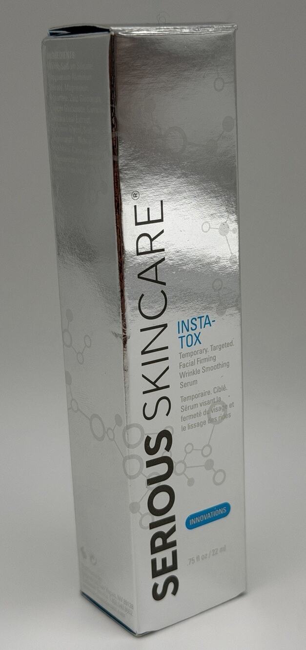 Serious Skincare Insta-Tox Facial Firming Wrinkle Smoothing Serum .75oz 22ml New
